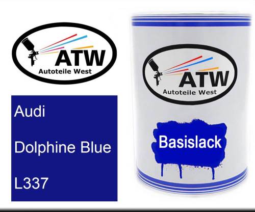 Audi, Dolphine Blue, L337: 500ml Lackdose, von ATW Autoteile West.